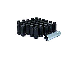 Black Closed End Spline Lug Nuts; M14 x 1.5; Set of 32 (03-26 F-250 Super Duty)