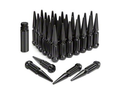 Black Extended Spiked Lug Nuts; M14x1.5; Set of 32 (11-24 F-250 Super Duty)