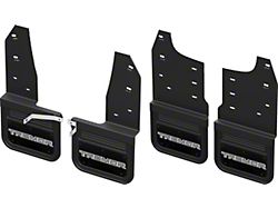 Black Wrap No-Drill Mud Flaps with Gray Tremor Logo; Front and Rear (23-26 F-250 Super Duty)