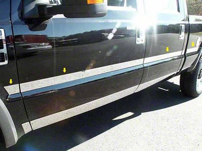 Body Molding Insert Trim Kit; Stainless Steel; 10-Piece (08-10 F-250 Super Duty SuperCrew w/ 6-3/4-Foot Bed)