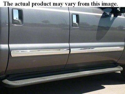 Body Molding Insert Trim Kit; Stainless Steel; 4-Piece (08-10 F-250 Super Duty SuperCrew w/ 6-3/4-Foot Bed)