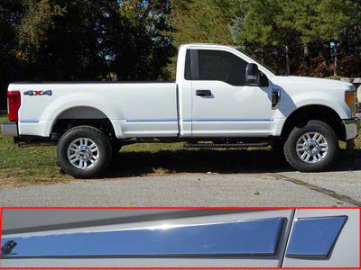 Body Molding Insert Trim; Stainless Steel (17-22 F-250 Super Duty SuperCrew w/ 8-Foot Bed)