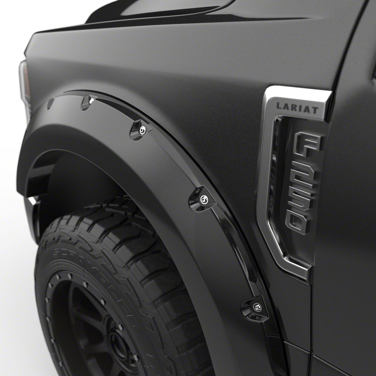 EGR F250 Super Duty BoltOn Style Fender Flares; Shadow Black 793914