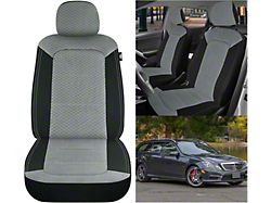 Breathable Mesh Front Seat Covers; Black and Gray (Universal; Some Adaptation May Be Required)