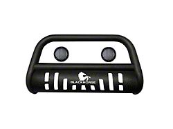 Bull Bar with 5.30-Inch Black Round Flood LED Lights; Textured Black (99-04 F-250 Super Duty)