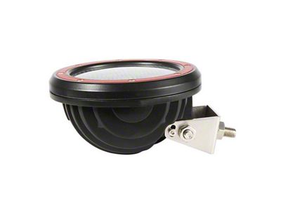 Bull Bar with 5.30-Inch Red Round Flood LED Lights; Textured Black (99-04 F-250 Super Duty)