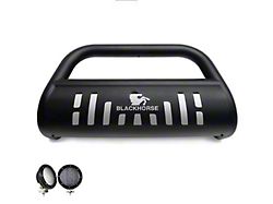 Bull Bar with 5.30-Inch Black Round Flood LED Lights; Black (17-25 F-250 Super Duty)