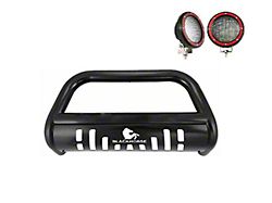 Bull Bar with 5.30-Inch Red Round Flood LED Lights; Black (17-25 F-250 Super Duty)