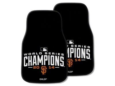 Carpet Front Floor Mats with San Francisco Giants 2014 MLB World Series Champions Logo; Black (Universal; Some Adaptation May Be Required)