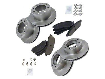 Ceramic 8-Lug Brake Rotor and Pad Kit; Front and Rear (11-12 4WD F-250 Super Duty)