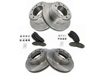 Ceramic 8-Lug Brake Rotor and Pad Kit; Front and Rear (13-19 4WD F-250 Super Duty)