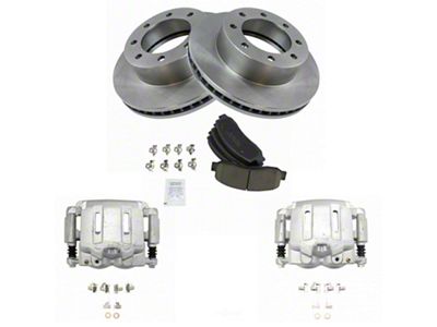Ceramic 8-Lug Brake Rotor, Pad and Caliper Kit; Front (11-12 4WD F-250 Super Duty)