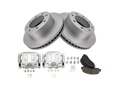 Ceramic 8-Lug Brake Rotor, Pad and Caliper Kit; Front (11-12 4WD F-250 Super Duty)