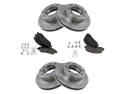 Ceramic 8-Lug Brake Rotor and Pad Kit; Front and Rear (05-07 4WD F-250 Super Duty)