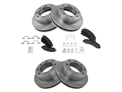 Ceramic 8-Lug Brake Rotor and Pad Kit; Front and Rear (00-04 4WD F-250 Super Duty)