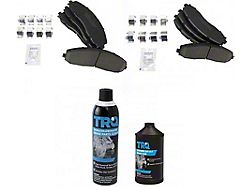 Ceramic Brake Pads with Brake Fluid and Cleaner; Front and Rear (13-22 F-250 Super Duty)