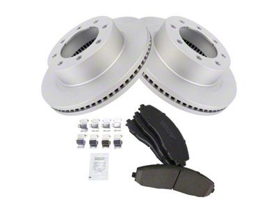 Ceramic 8-Lug Brake Rotor and Pad Kit; Front (13-19 4WD F-250 Super Duty)