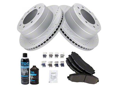 Ceramic Performance 8-Lug Brake Rotor, Pad, Brake Fluid and Cleaner Kit; Rear (13-19 F-250 Super Duty)