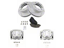 Ceramic Performance 8-Lug Brake Rotor, Pad and Caliper Kit; Front (05-12 4WD F-250 Super Duty)