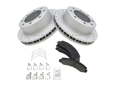 Ceramic Performance 8-Lug Brake Rotor and Pad Kit; Front (00-04 4WD F-250 Super Duty)