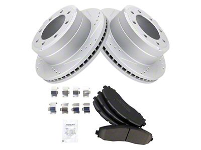 Ceramic Performance 8-Lug Brake Rotor and Pad Kit; Rear (13-19 F-250 Super Duty)