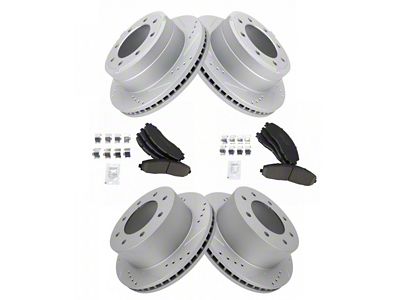 Ceramic Performance Brake Rotor and Pad Kit; Front and Rear (13-19 4WD F-250 Super Duty)