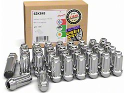 Chrome 6-Spline Lug Nut Kit; 14mm x 1.5; Set of 32 (04-26 F-250 Super Duty)