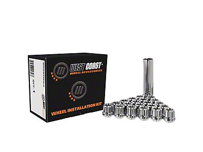 32x 1.8 Tall Chrome 14x1.5 Acorn Lug Nuts 3/4 Hex Fit Ford F250