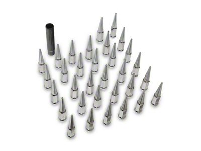 Chrome Spiked Lug Nuts; M14x1.5; Set of 32 (05-25 F-250 Super Duty)