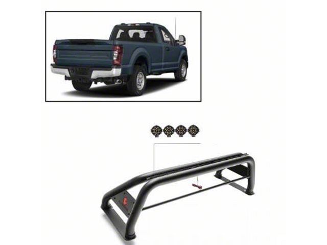 F-250 Super Duty Classic Roll Bar with 7-Inch Black Round LED Lights ...