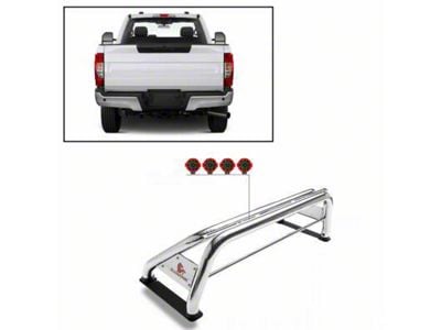 Classic Roll Bar with 7-Inch Red Round LED Lights; Stainless Steel (11-24 F-250 Super Duty)