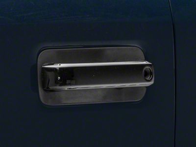 Chrome Delete Door Handle Covers; Gloss Black (17-22 F-250 Super Duty)