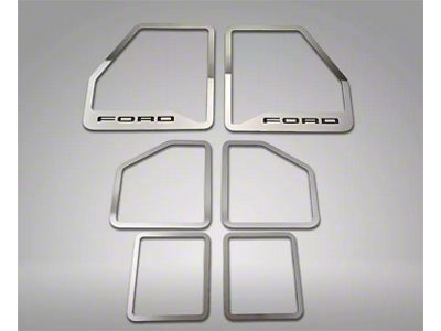 Door Speaker Trim with Ford Lettering; Polished (17-22 F-250 Super Duty)
