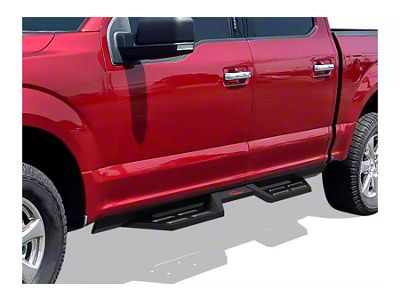 Drop Down Style Nerf Side Step Bars; Matte Black (17-25 F-250 Super Duty SuperCrew)