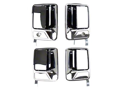 Exterior Door Handles; Front and Rear; Chrome (11-16 F-250 Super Duty SuperCrew)