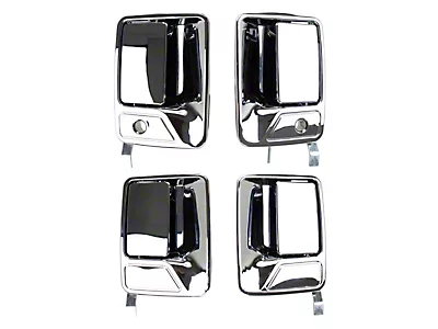 2017-2022 Ford F250 Super Duty Crew CHROME Door Handle COVERS No Smt Top Mirrors