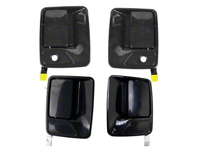 Exterior Door Handles; Front and Rear; Paint to Match Black (11-16 F-250 Super Duty)