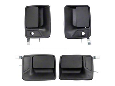 Exterior Door Handles; Front and Rear; Textured Black (11-16 F-250 Super Duty)