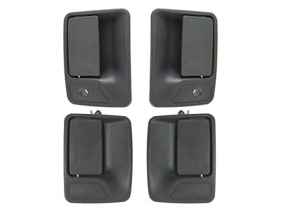 Exterior Door Handles; Front and Rear; Textured Black (11-16 F-250 Super Duty SuperCrew)