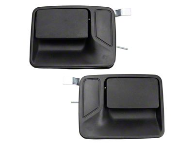 Exterior Door Handles; Rear; Textured Black (11-16 F-250 Super Duty SuperCrew)