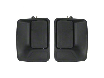 Exterior Door Handles; Rear; Textured Black (11-16 F-250 Super Duty SuperCrew)