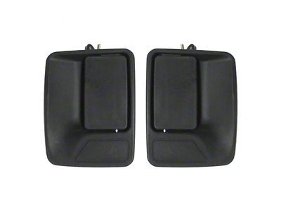 Exterior Door Handles; Rear; Textured Black (11-16 F-250 Super Duty SuperCrew)