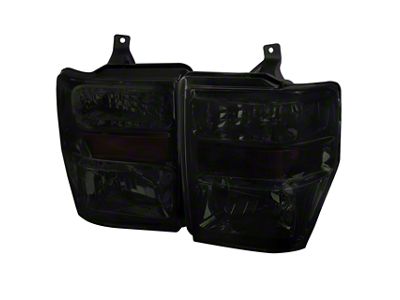 Factory Style Headlights with Amber Reflectors; Chrome Housing; Smoked Lens (08-10 F-250 Super Duty)
