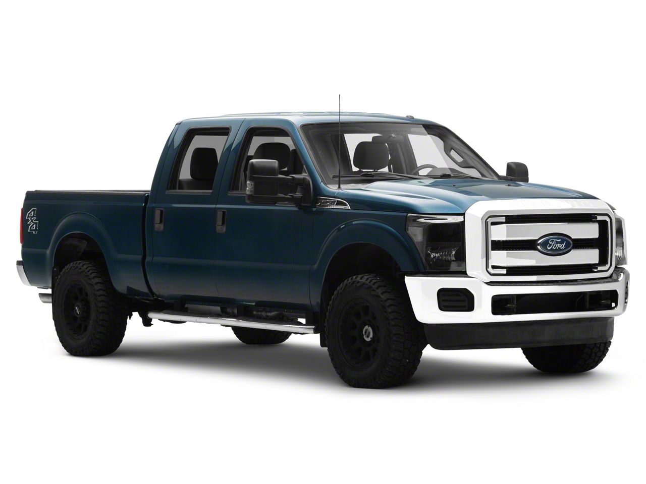 Black Housing Headlights For 2011-2016 Ford F250 F350 Super Duty – Clear Reflector, Pair