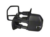 Powered Heated Manual Fold Towing Mirrors with Smoked LED Turn Signals and Puddle Lights; Black (23-26 F-250 Super Duty)