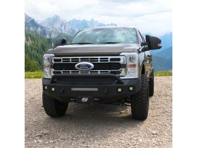 Fortis Front Bumper with Hoop; Textured Black (23-26 F-250 Super Duty)