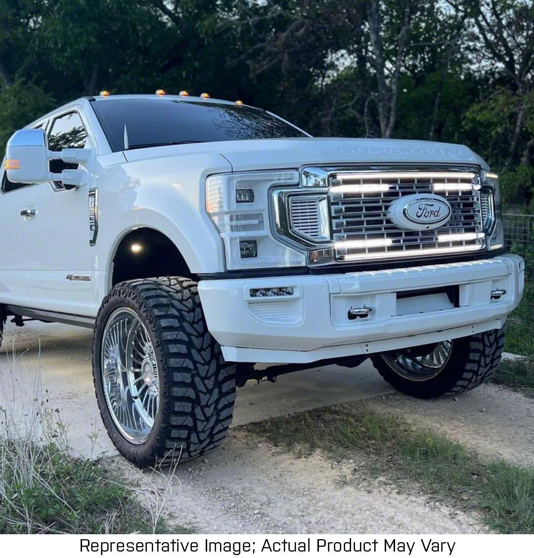 F250 Super Duty Solid Aluminum Front Bumper Valance; Matte Black (20