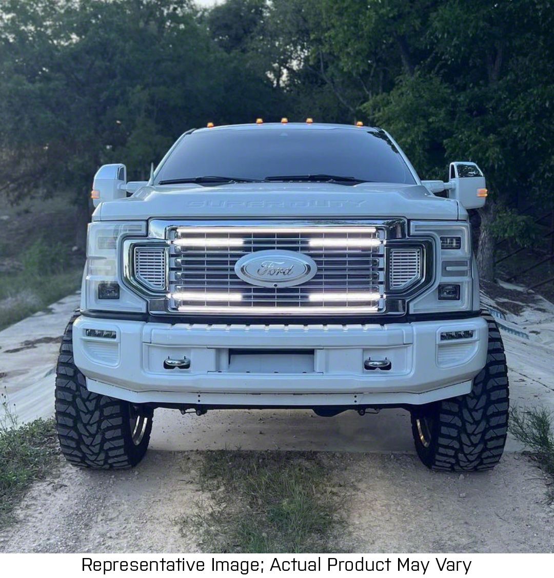 F250 Super Duty Solid Aluminum Front Bumper Valance; Matte Black (20