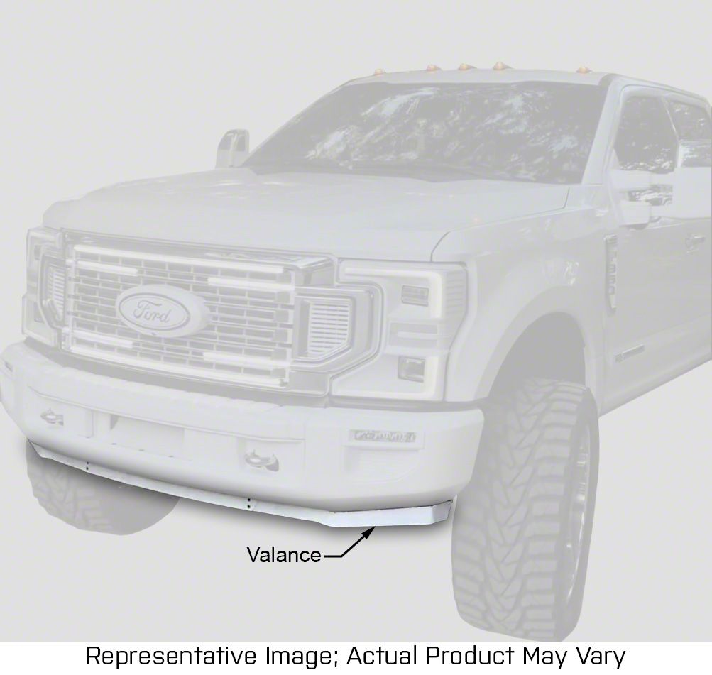 F250 Super Duty Solid Aluminum Front Bumper Valance; Matte Black (20