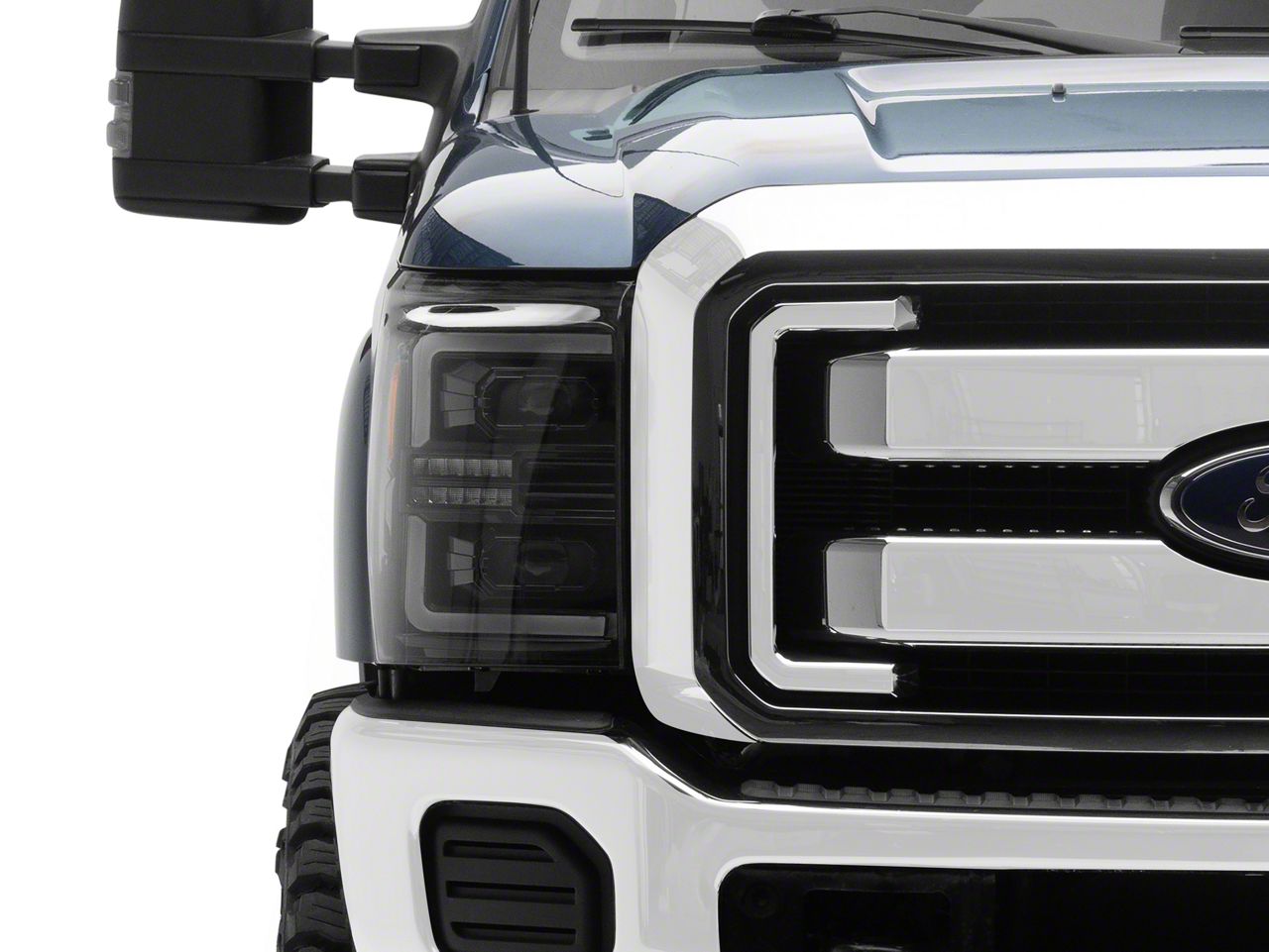 7×6 Inch LED Projector Headlights With Halo DRL For Ford F-150/F-250/F-350 – Hi/Lo Beam, DOT Approved